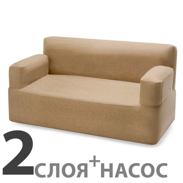 Надувной диван с насосом аккумуляторным, туристический, двухслойный165х80х77