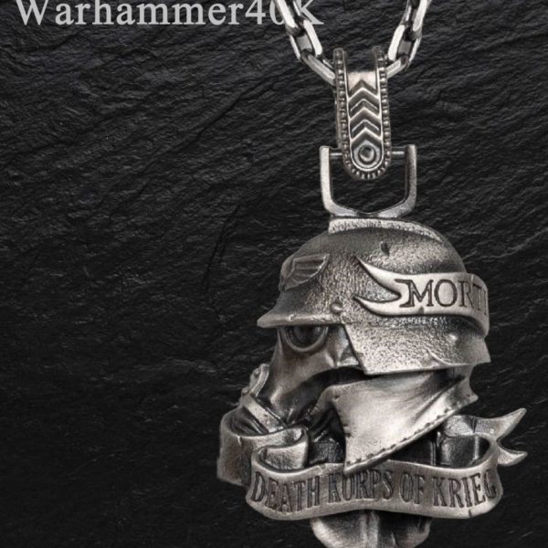 Подвеска на цепочке Warhammer 40K Шлем, кулон на шею для мужчин и женщин в готическом стиле