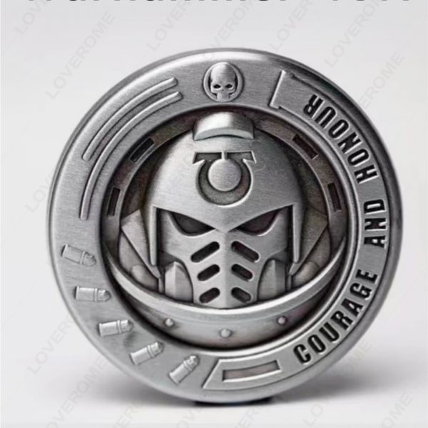 Монета Warhammer 40K LOVEROME металлическая сувенирная коллекционная, Starforged Warhammer 40,000 Pax Ultramar Ultramarines Clicking Coin